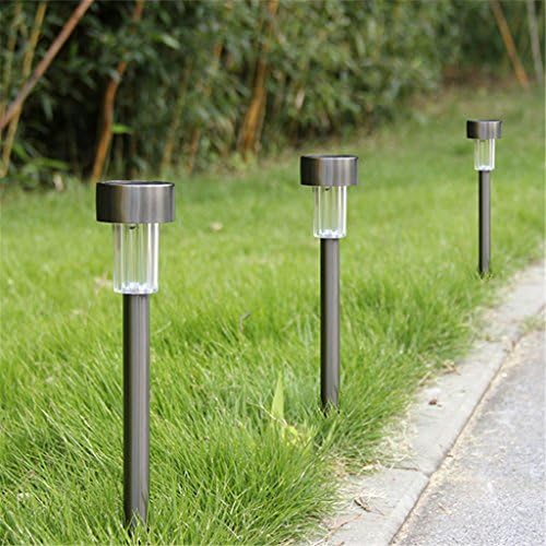 Winchance Solar LED Pathway Lights Stainless Steel Solar Stake Lights Waterproof for Outdoor Garden Lawn Patio Landscape Path Driveway Décor Lighting,12 Packs Black