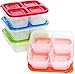 EasyLunchboxes 4-Compartment Snack Box Food Containers, Set of 4, Classic primary