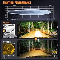 Nilight 3Inch Amber LED Light Pods, 2PCS 10W Super