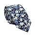 DAZI Men's Skinny Tie Floral Print Cotton Necktie, Great for Weddings, Groom, Groomsmen, Missions, Dances, Gifts. (Blueberry Bliss)