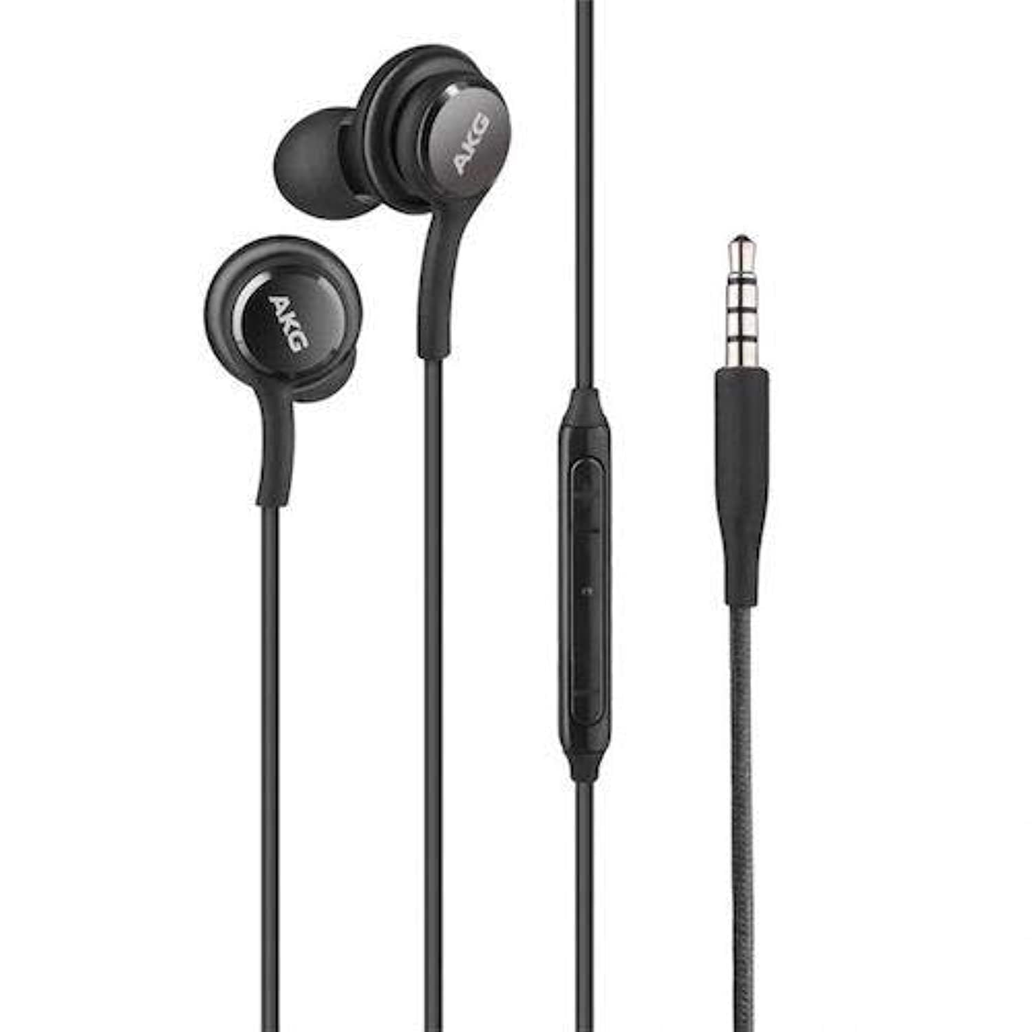 AKG Stereo In-Ear Headset for Samsung Galaxy S10, S10 Plus, S9, S9 Plus, S9 Duos, S9 Duos+, S8, S8 Plus, S8 Active, S7, S7 Edge, S6, S6 Edge, A8 2018, A8 Plus, Note 8 - Black (Black)
