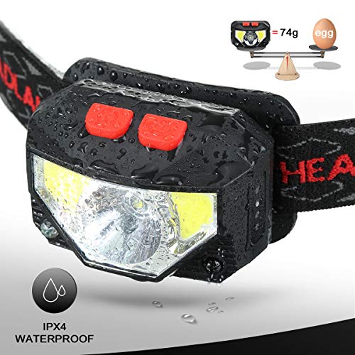 image for SGODDE 2 Pack Headlamp Flashlight, 800 Lumens USB Rechargeable Headlam