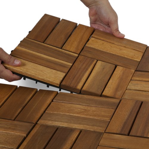 Garden Winds DT02-YW Twelve Slat Deck Tiles, Classic, 10 Count