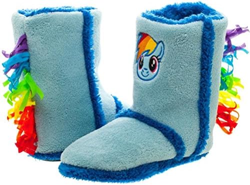 My Little Pony RAINBOW DASH Multi Color Women's Size BOOT SLIPPERS (Medium)