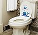 Mziart Cartoon Toilet Lid Cover Stickers For Kids, Waterproof & Removable Stickers for Restroom wall decals - Cute Spray Whale