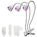 LED Grow Light for Indoor Plant, Lxyoug 15W Grow Lamp,3-Head Divide Control Adjustable Gooseneck, Professional for Seedling Growing Blooming Fruiting