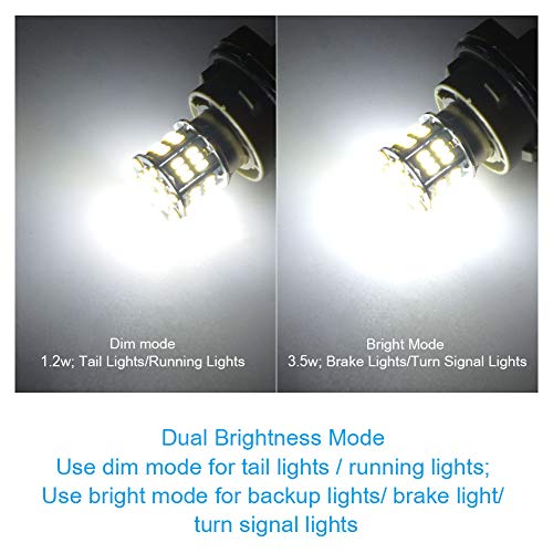 YITAMOTOR 4x 1157 LED Bulbs, 54SMD 650 Lumens, BAY15D 7528 2357 2057