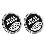 Car Styling Accessories 2pcs Black B027 Emblem Badge Decal Sticker Jeep Trail Rated 4X4 Nameplate Wrangler Grand Cherokee Liberty Patriot Compass