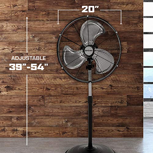 Hurricane Stand Fan 20 Inch, Pro Series, High Velocity, Heavy