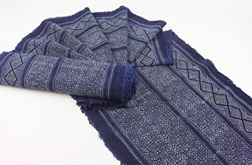 Hmong Traditional batik fabric, cotton fabric, handmae fabric for bed runner, table runner, home decoration, Craft Supply