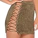 Antopmen Women Sexy Spaghetti Strap Crop Top Side Lace Up Skirt Outfit Two Piece Bodycon Bandage Dress