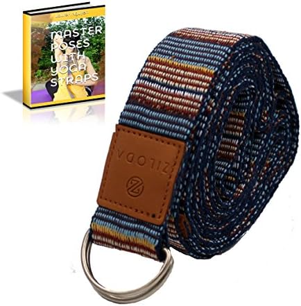 Ziloda Unique 8ft D-Ring Buckle Yoga Strap - Durable - For Stretching and Flexibility - Especially Suitable for Yoga/ Pilates Beginners - 100% Refund Guarantee(No.3)