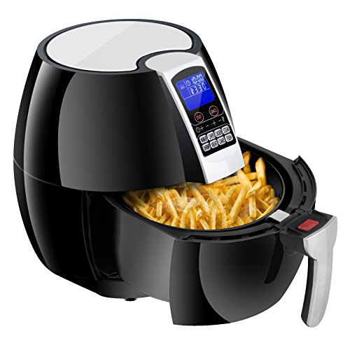 Click Here to See More Images Vanda6549 LCD Electric 1500W Air Fryer W/8 Cooking Presets, Temperature Control, Timer