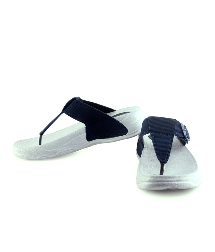 pure women's navy blue synthetic flats - 4