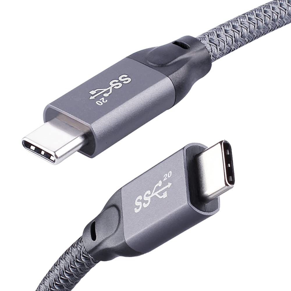 QCEs USB C to USB C 3.2 Gen 2 Cable, 6.6Ft USBC Monitor Cable 100W PD Charging, 20Gbps Data for USB4/Thunderbolt 3/4 Compatible with MacBook Pro/Air, iPad, Galaxy S23, Brio 4K Webcam