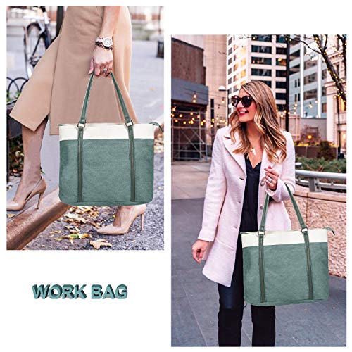 Women's Work Bag with Laptop Compartment Zipper Pockets Teacher Totes
