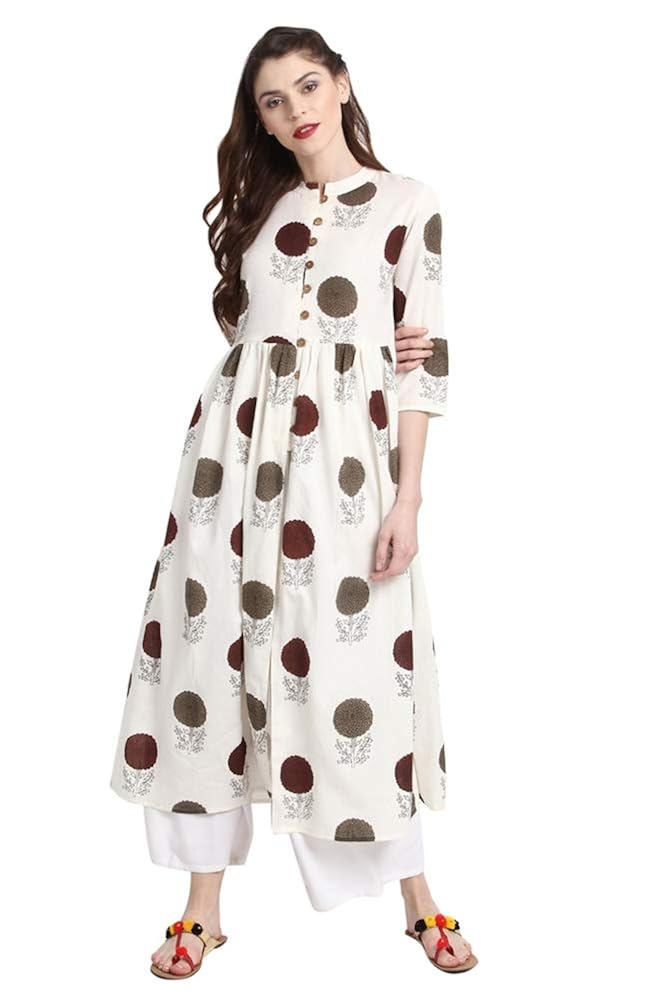 janasya women's cotton a-line kurta
