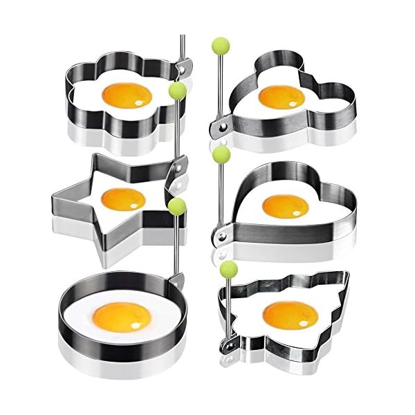 6PCS Fried Egg Cooking Rings Pancake Mould Cookies Maker Baking Shaper Stainless Steel Kitchen Gadget Tool