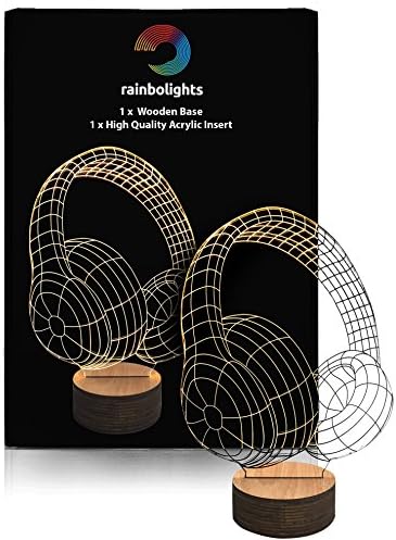 GIFTS FOR MUSIC LOVERS or MUSICIANS this HEADPHONES 3D Illusion LIGHT will LOOK GREAT in any ROOM NEW PRODUCT 2016 By rainbolights a GREAT UNIQUE GIFT IDEA perfect for CHRISTMAS