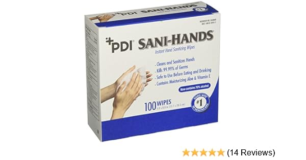 5 X 8 Size Pdi Healthcare D Sani Hands Instant Hand Sanitizing Wipes Pack Of 1000