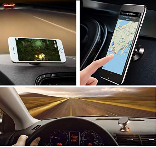 Car Phone Mount, Magnetic Phone Car Mount Universal 360° Rotation,for iPhone Xs Max XR X 8 7 Se 6S 6+ 5S 4 Samsung Galaxy S10 S9 S8 S7 S6 S5 S4 LG Nexus Nokia and More, with 3 in 1 USB Charging Cable - Thumbnail 6