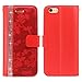 iPhone 6 Case, iPhone 6S case, iPhone 6 / 6S Wallet Case, Cellularvilla Shiny Diamond Bling [Credit Card Holder Slot] Protective Pu Leather Wallet Case for Apple iPhone 6 / 6S 4.7 inch - Red