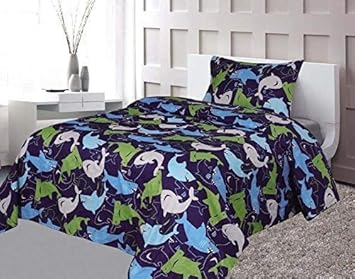 Diamondhome Boys Bedroom Decor Baby Shark Design Twin Sheet 3pc Set