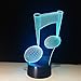 Visual 3D Night light Note Shape 2D Table Lamp for Music Guitar lovers toys Musical instruments Gift Acrylic LED lighting Furniture Decorative colorful 7 color change household Home Desk Accessories