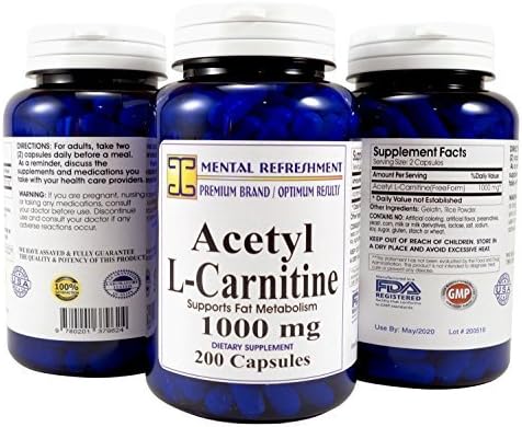 Acetyl L-Carnitine: 1000 mg 200 Capsules by Mental Refreshment