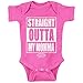 Straight Outta My Momma Baby Boys & Girls Pink Onesie (6M)