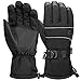 Terra Hiker Men’s Waterproof Gloves, Women’s Winter Warm Ski Gloves 3M Thinsulate Snowmobile Cold Weather Gloves for Adults (Balck, M)