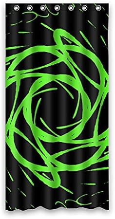 Sfondo nero, verde fluorescente, motivo tenda da doccia ...