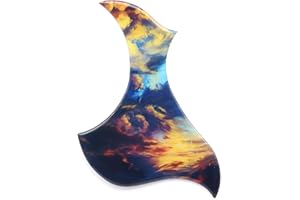 GUTAHARE Guitar Pickguard Thickening Self Adhesive Anti-Scratch Pickup Pickguard Scratch Plate Sticker for Folk Acoustic Guitar (Sky Pattern)