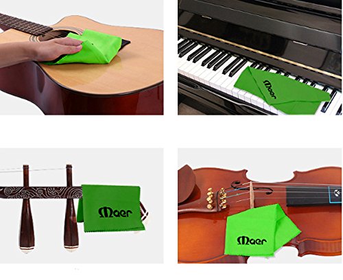 5pcs 28x29CM Microfiber Cleaning Polishing Polish Cloth for Musical Instrument Guitar Violin Piano Clarinet Trumpet Sax Universal