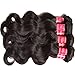 Nadula 8A Unprocessed Brazilian Remy Virgin Human Hair Body Wave Weave Pack of 3 with Lace Closure Natural Color (16 18 20+14)