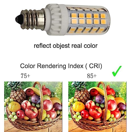 QLEE E12 LED 5W C7 Glühbirne 60W gleiches Halogenlicht Tageslicht T6 Kandelaber Glühbirne für Deckenventilator Nähen Serger Licht Kühlschrank Mikrowelle Licht Kronleuchter Licht 4er Pack