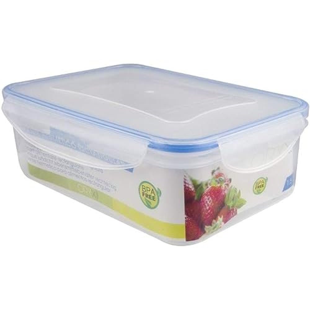 Oryx Rectangular Plastic Airtight Container, Transparent, 500 ml. 15.5x10.5x5.5 (Alt.) cm, Rectangular Plastic