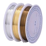Outus 0.4 mm Bare Copper Wire Tarnish Resistant Copper Wire for Jewelry Beading and Craft Making, 3 Pieces