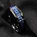8mm Black Tungsten Ring with Blue & White Line Carbon Fiber Wedding Band Size 6-13 Half Size