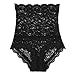Eve's Temptation Corey High-Waisted Panties Slimming Floral Stretchy Lace Sexy Lingerie Underwear for Women Black Large