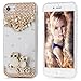 Mavis's Diary iPhone 7 Case (4.7 inch), iPhone 8 Case 3D Handmade Bling Crystal Golden Flowers Owls Shiny Sparkle Diamonds Rhinestone Gems Full Around Protective Clear Hard PC Cover