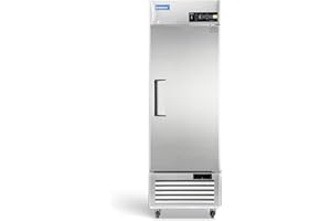 ICECASA 27"W Commercial Freezer Reach-in 23 Cu.ft Single Solid Door Stainless Steel Commercial Freezer Fan Cooling for Restuarant, Bar, Shop, etc