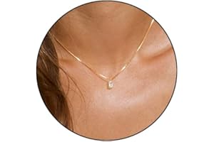 FUNEIA Diamond Necklaces for Women 14K Gold Plated Emerald Birthstone Necklace for Women Mothers Dainty Gold Necklace Blue Green Cubic Zirconia Pendant Necklace Birthday Gifts for Women Jewelry