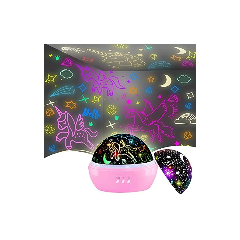 HONGID Night Light for Kids,Unicorn Night Light&Star Projector Gifts for Kids Toddlers,Night Light Projector for Baby…