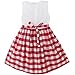Sunny Fashion Girls Dress Red Tartan Sundress Size 7-8