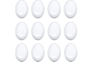 Enenes 30x40 mm Glass Cabochons, 50 PCS Oval Cabochon for Jewelry Making with Flat Backs Glass Dome Tiles Clear Cameo for Pendants and Crafts