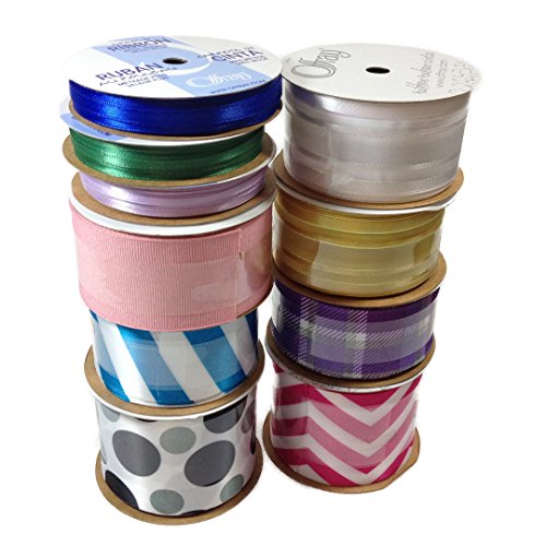 Ultimate Bow Making Kit: Large Bowdabra Bow Maker, Mini Bowdabra Bow Maker, Bow Wire, and 10 Assorted Ribbons (Colors/styles May Vary)