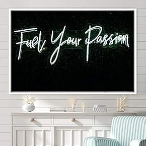 signwin Framed Canvas Wall Art Illuminated Words 3D...