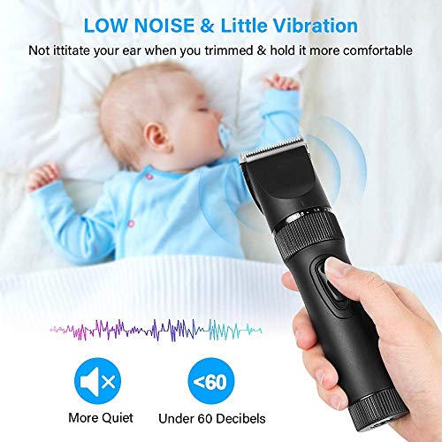 Haarschneider, Newday Haarschneider Herren Profi Haarschneidemaschine Elektrischer Bartschneider Haartrimmer Präzisionstrimmer Männer Wiederaufladbare USB, 2 Batterien Wiederaufladbar, 4 Kämm, Schwarz