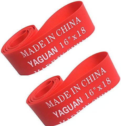 NiceDream68 1Pair High Pressure Bicycle Tire Inner Tube Pad Rim Mat 18mm 14'' 16'' 20'' 24'' 26'' 27.5'' 29'' in 700C RED (16 in)